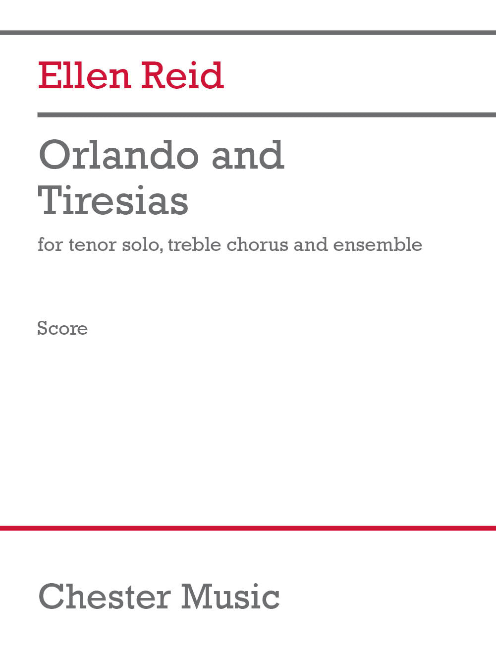 Orlando and Tiresias de Ellen Reid, Partition pour voix de ténor et Upper Voices et Ensemble