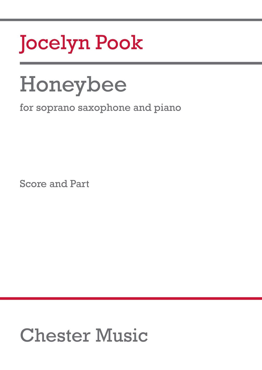 Honeybee de Jocelyn Pook, Livre + partie(s) séparée(s) pour saxophone soprano et Piano