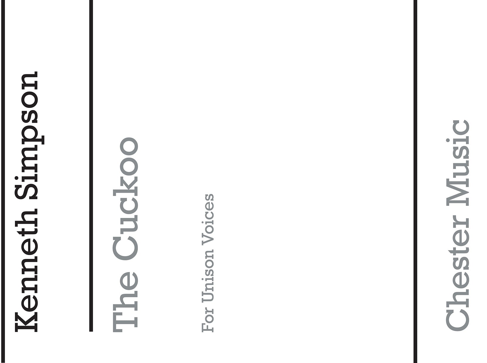 The Cuckoo Unison de Kenneth Simpson, Partition chorale pour chœur