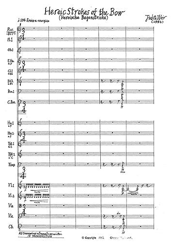 Heroic Strokes Of The Bow de Judith Weir, Partition pour orchestre
