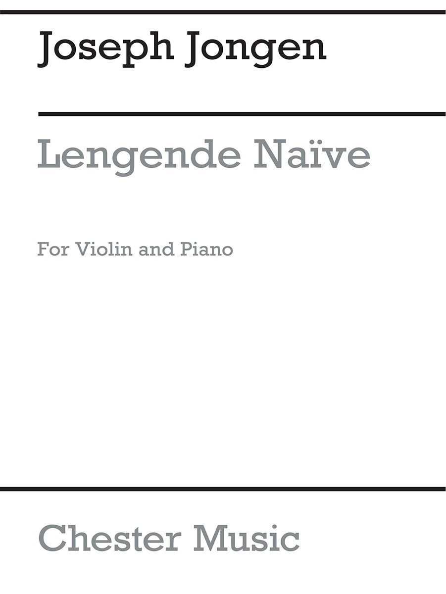 Legende Naive Op.59 de Joseph Jongen, Livre pour violon et Piano