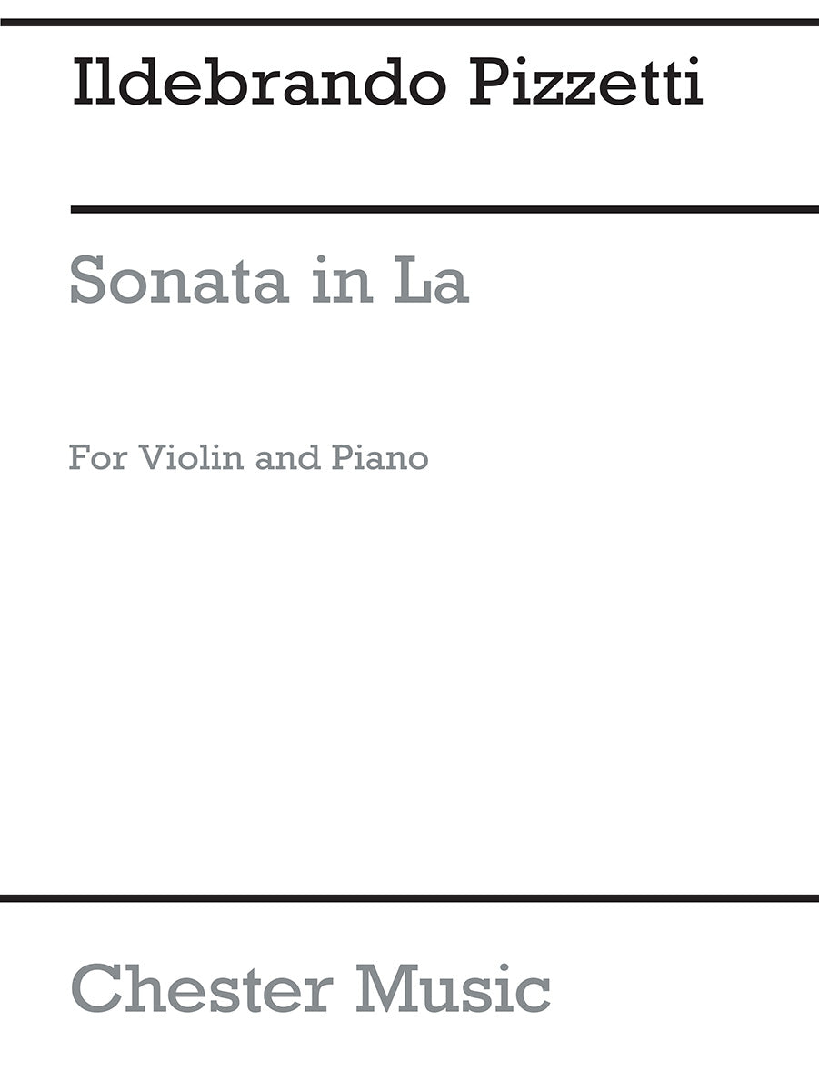 Sonata de Ildebrando Pizzetti, Livre pour violon