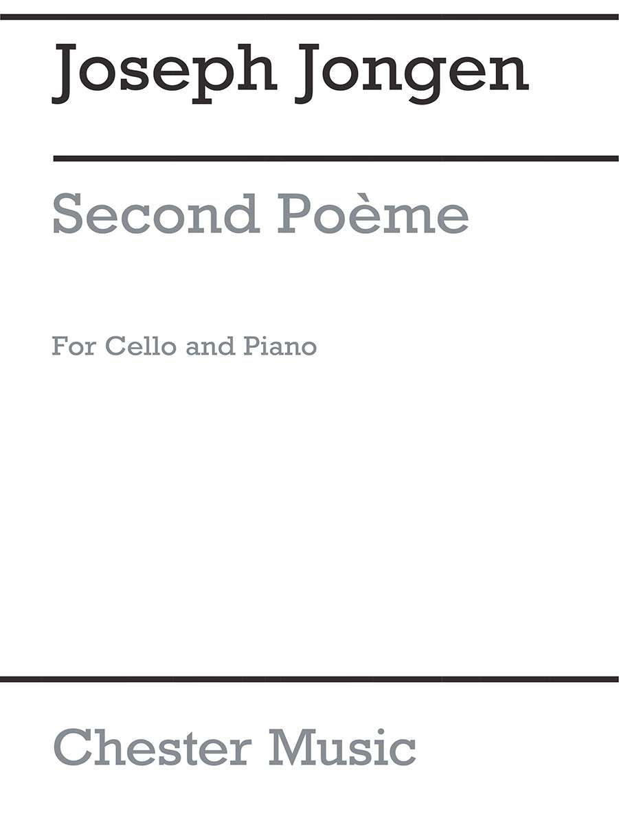 Second Poeme Op. 46 de Joseph Jongen, Livre pour violoncelle et Piano