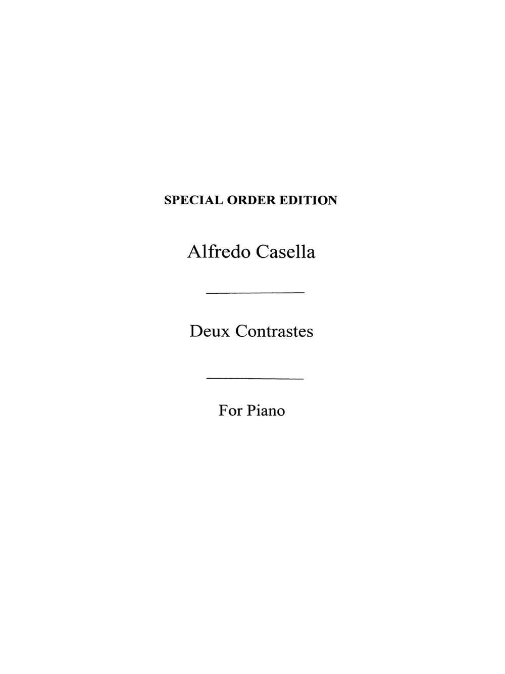 Deux Contrastes de Alfredo Casella, Livre pour piano