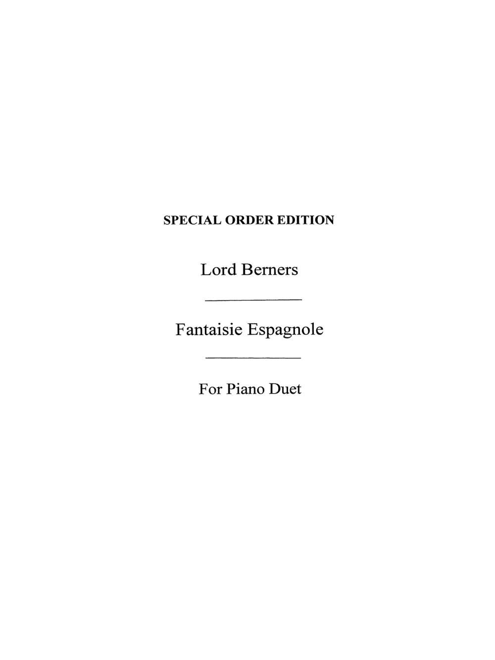 Fantasie Espagnole - Piano Duet de Lord Berners, Livre pour duo de pianos