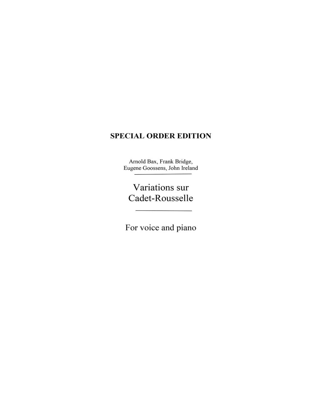 Variations On Cadet Roussel, Livre pour voix et Piano