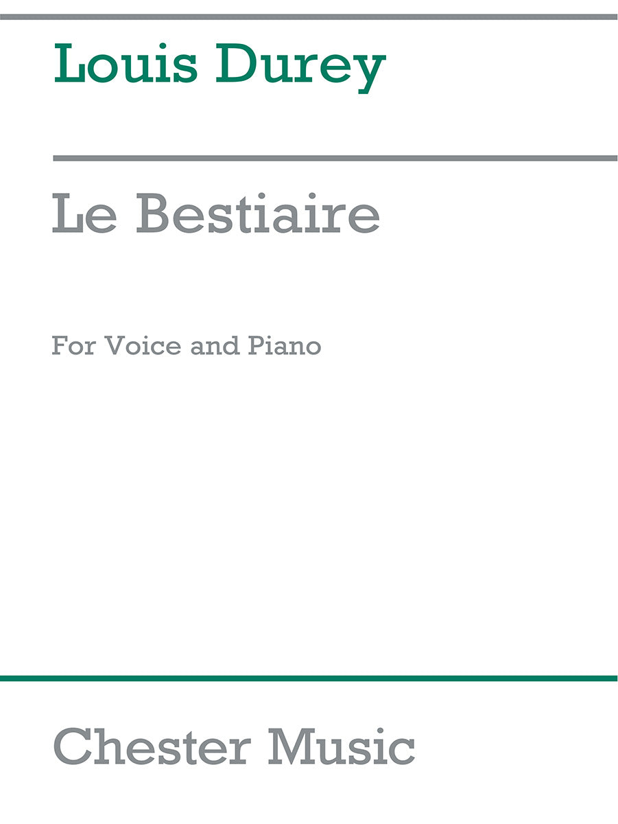 Le Bestiaire de Louis Durey, Livre pour voix et Piano