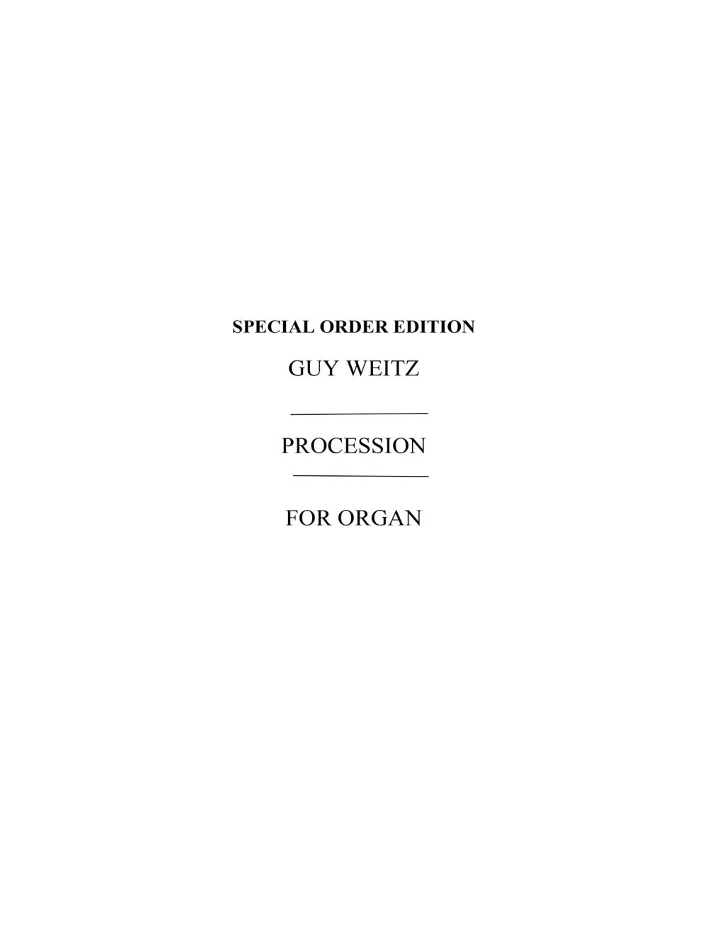 Procession de Guy Weitz, Livre pour orgue