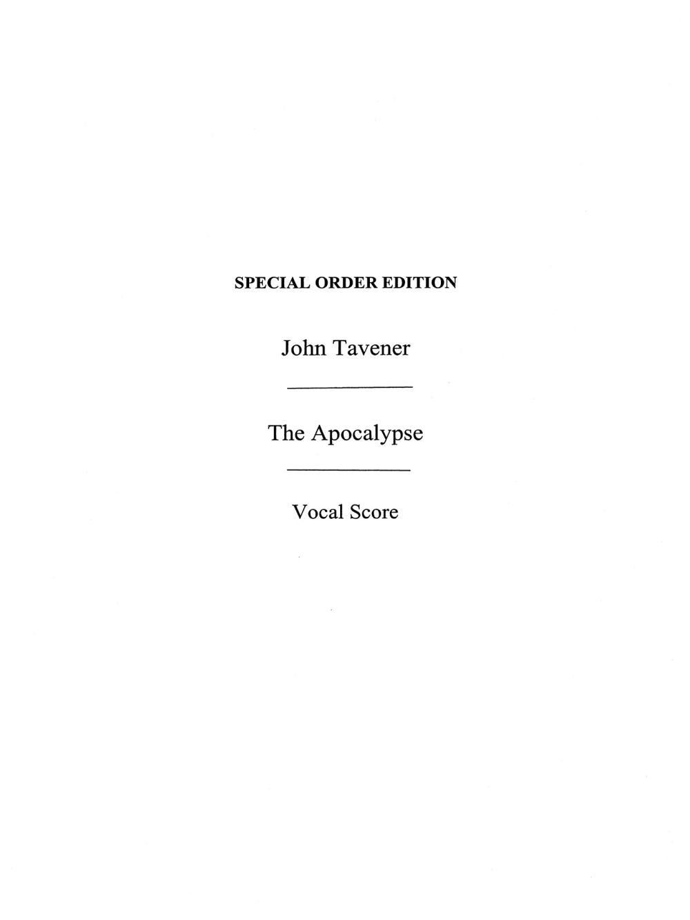 Mixed Choir de John Tavener, Réduction pour piano pour sTB et Piano