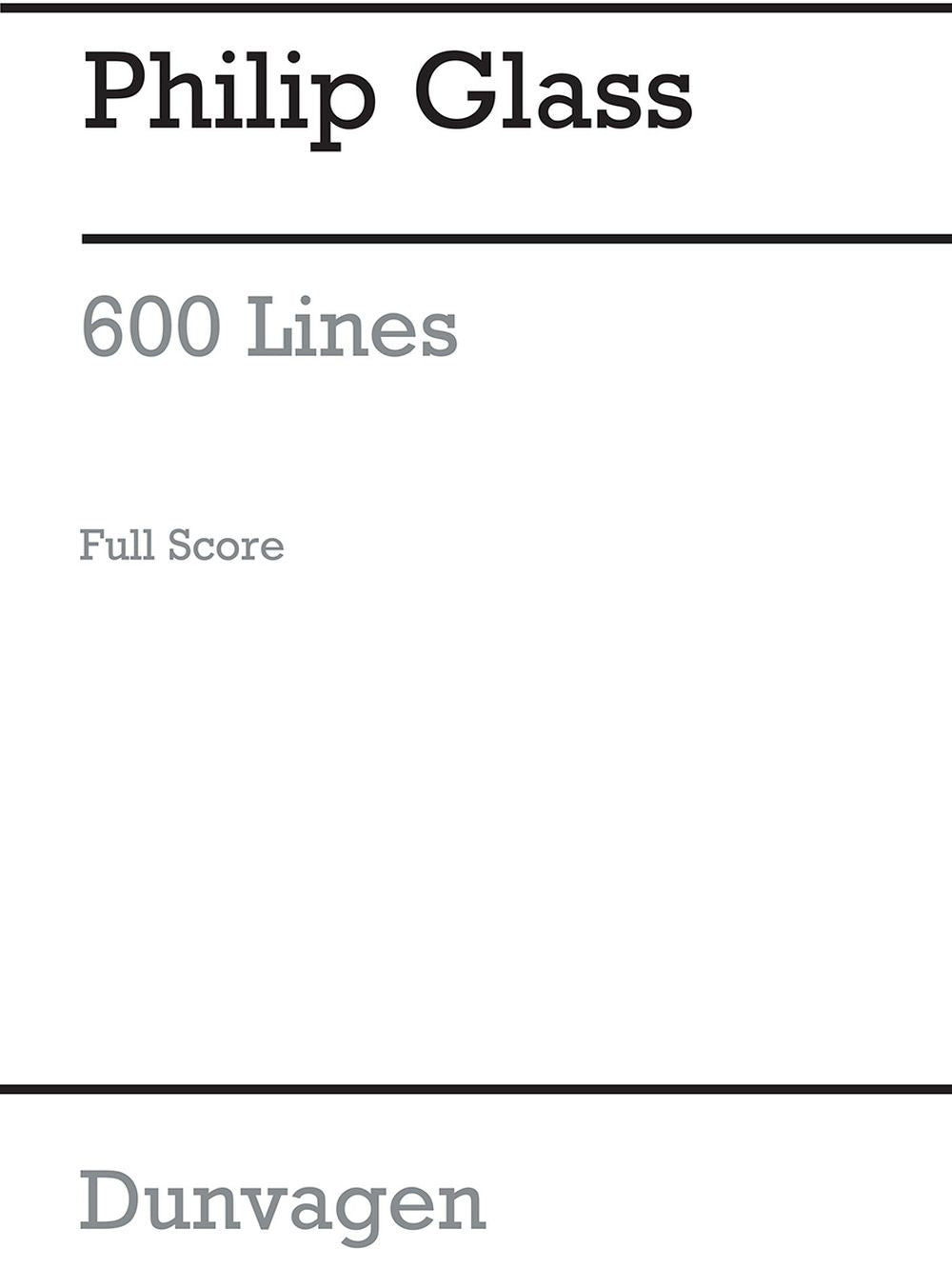 600 Lines de Philip Glass, Partition pour orchestre