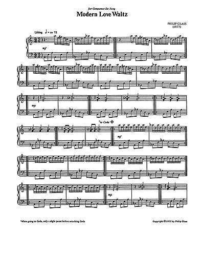 Modern Love Waltz (Solo Piano Version) de Philip Glass, Livre pour piano