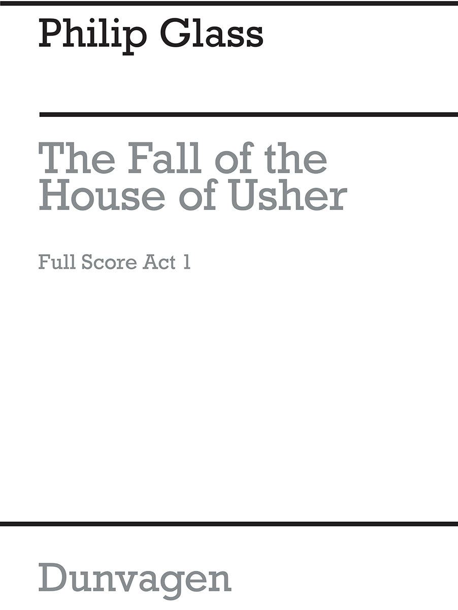 The Fall Of The House Of Usher de Philip Glass, Partition pour orchestre