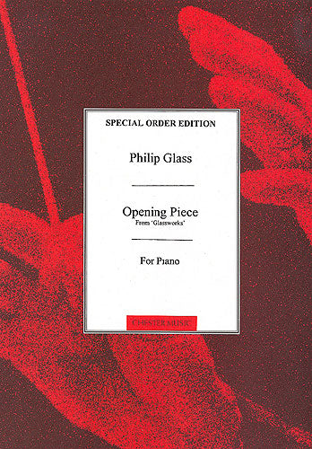 Opening Piece From Glassworks de Philip Glass, Livre pour piano