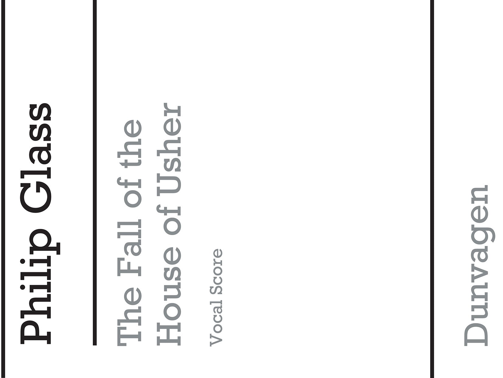The Fall Of The House Of Usher de Philip Glass, Réduction pour piano pour voix