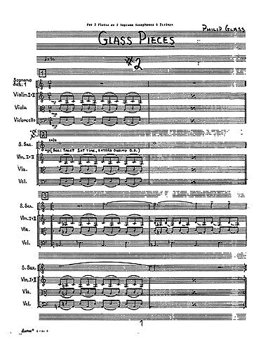 Facades (Score) de Philip Glass, Livre