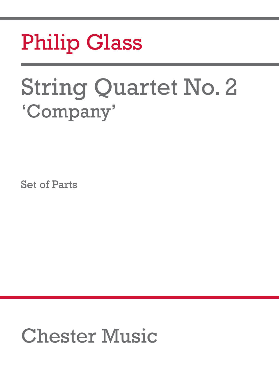 String Quartet No.2 'Company' de Philip Glass, Jeu de parties pour quatuor à cordes