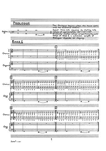 Einstein On The Beach de Philip Glass, Partition pour opéra