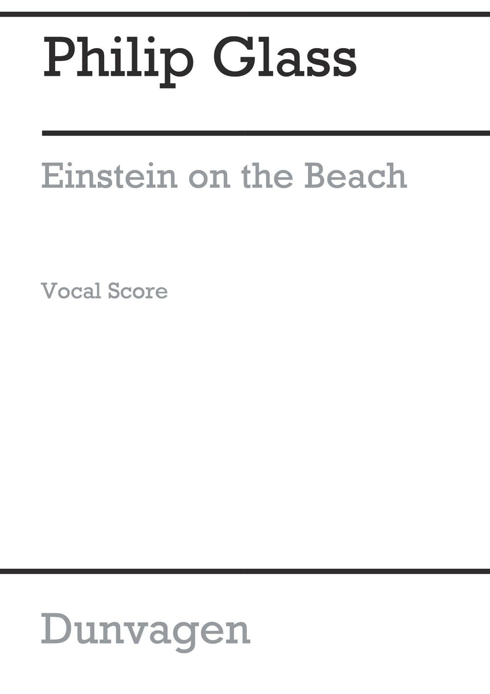 Einstein On The Beach de Philip Glass, Réduction pour piano pour sATB et Orgue