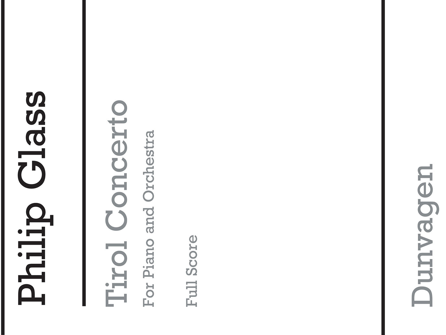 Tirol Concerto de Philip Glass, Partition pour orchestre et Piano