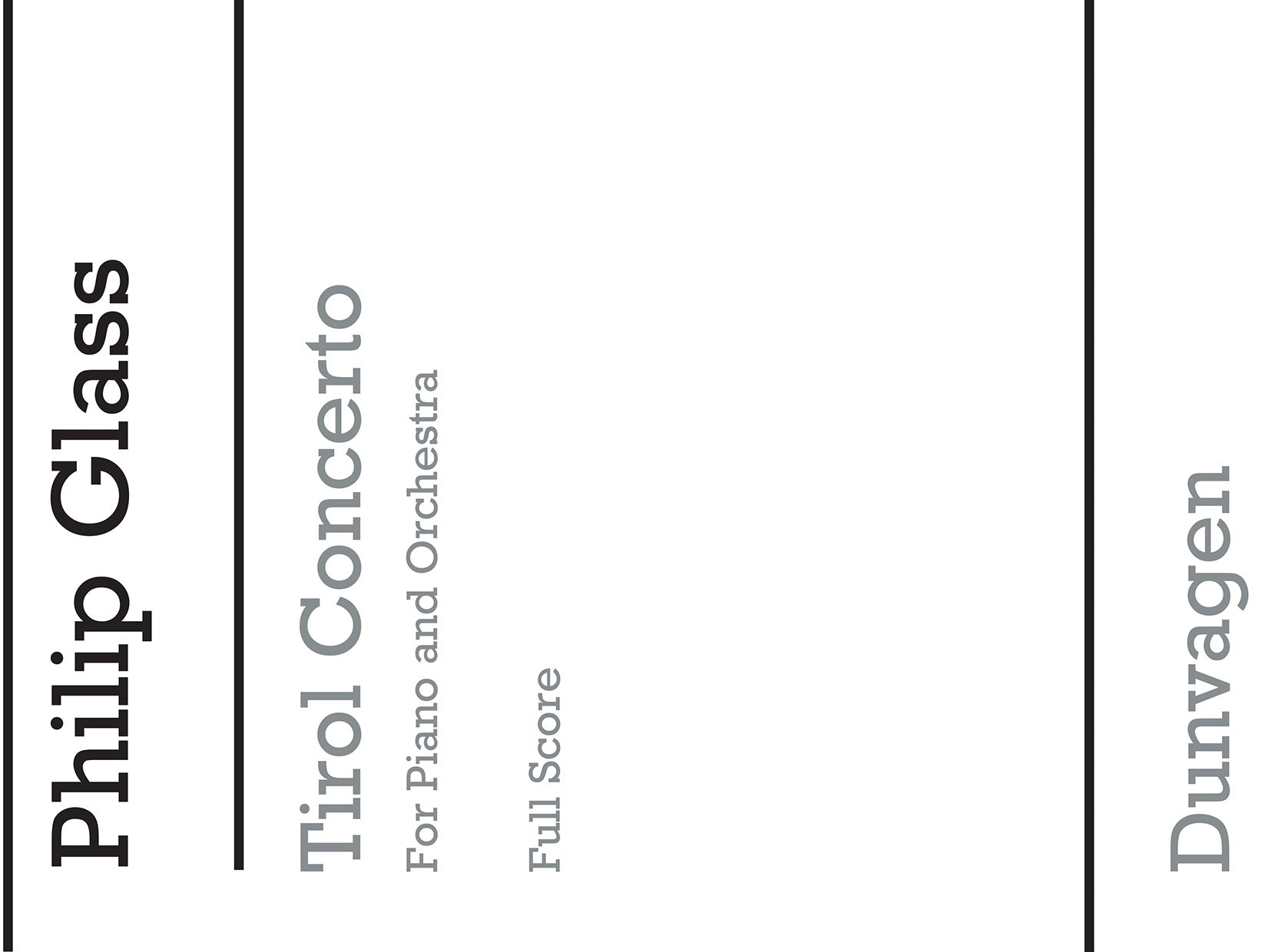Tirol Concerto de Philip Glass, Partition pour orchestre et Piano