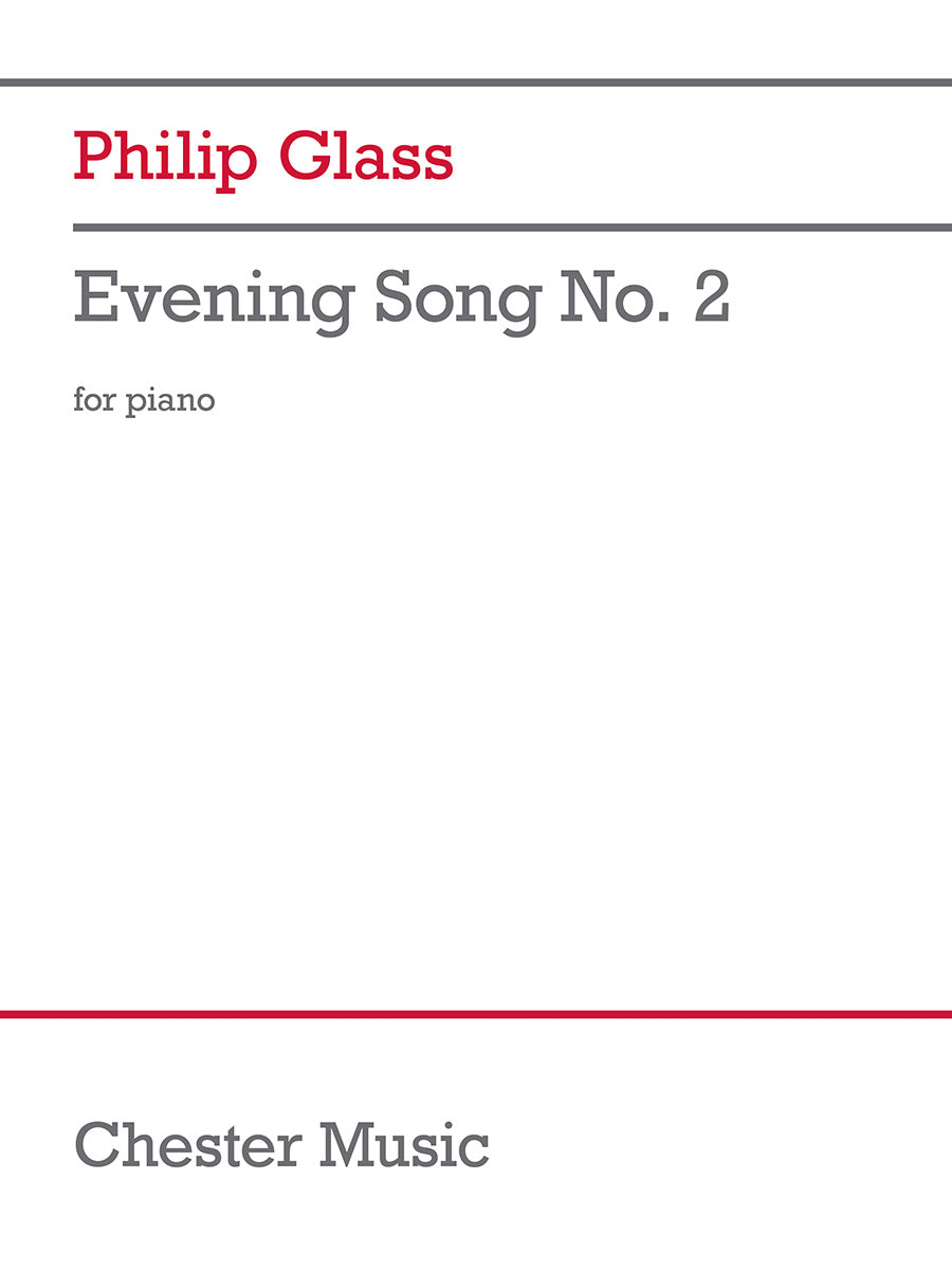 Evening Song No. 2 de Philip Glass, Livre pour piano