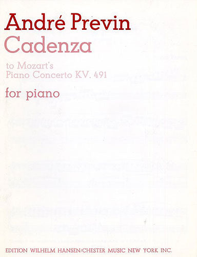Cadenza To Mozart's Piano Concerto K.491 de André Previn, Livre pour piano