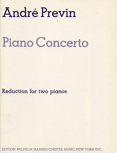 Piano Concerto de André Previn, Partition pour duo de pianos