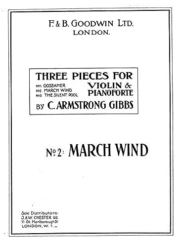 March Wind de Cecil Armstrong Gibbs, Livre pour violon et Piano