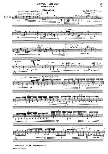 Jacob's Ladder de Haflidi Hallgrímsson, Livre pour guitare