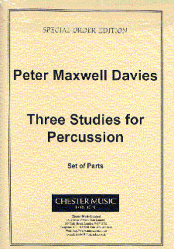 Three Studies For Percussion Parts de Peter Maxwell Davies, Livre pour percussion