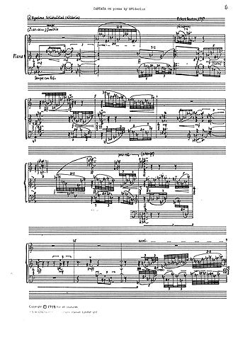 Cantata On Poems Of Holderlin de Robert Saxton, Réduction pour piano pour contre-ténor et Ténor et Piano