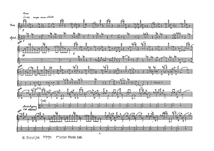 Walking Song de Kevin Volans, Partition pour ensemble de chambre