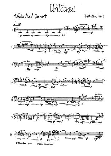Unlocked For Solo Cello de Judith Weir, Livre pour violoncelle