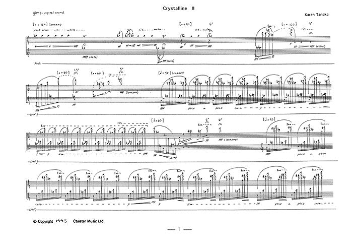 Crystalline II de Karen Tanaka, Livre pour piano