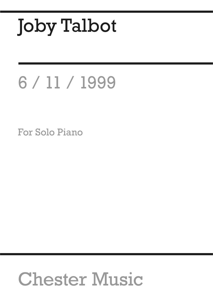 6/11/1999 de Joby Talbot, Livre pour piano