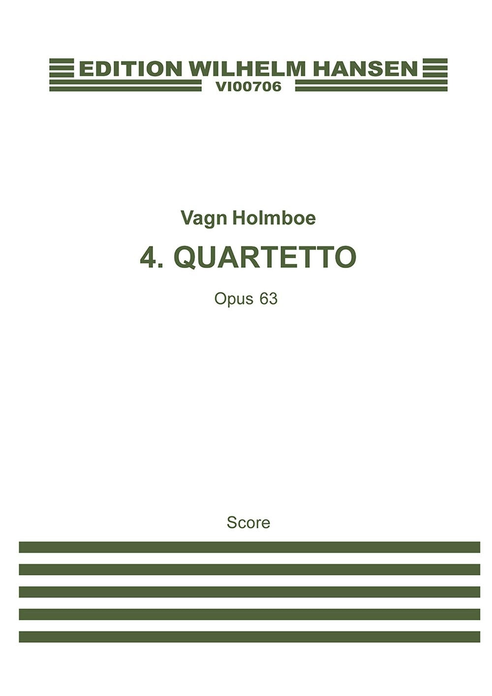 String Quartet No.4 de Vagn Holmboe, Partition pour quatuor à cordes