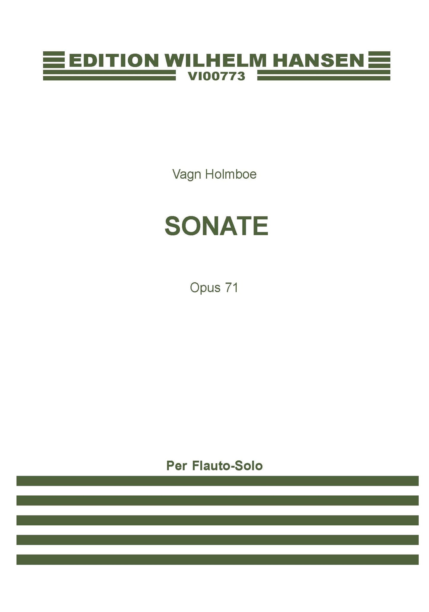 Sonata Op. 71 (1957) de Vagn Holmboe, Livre pour flûte