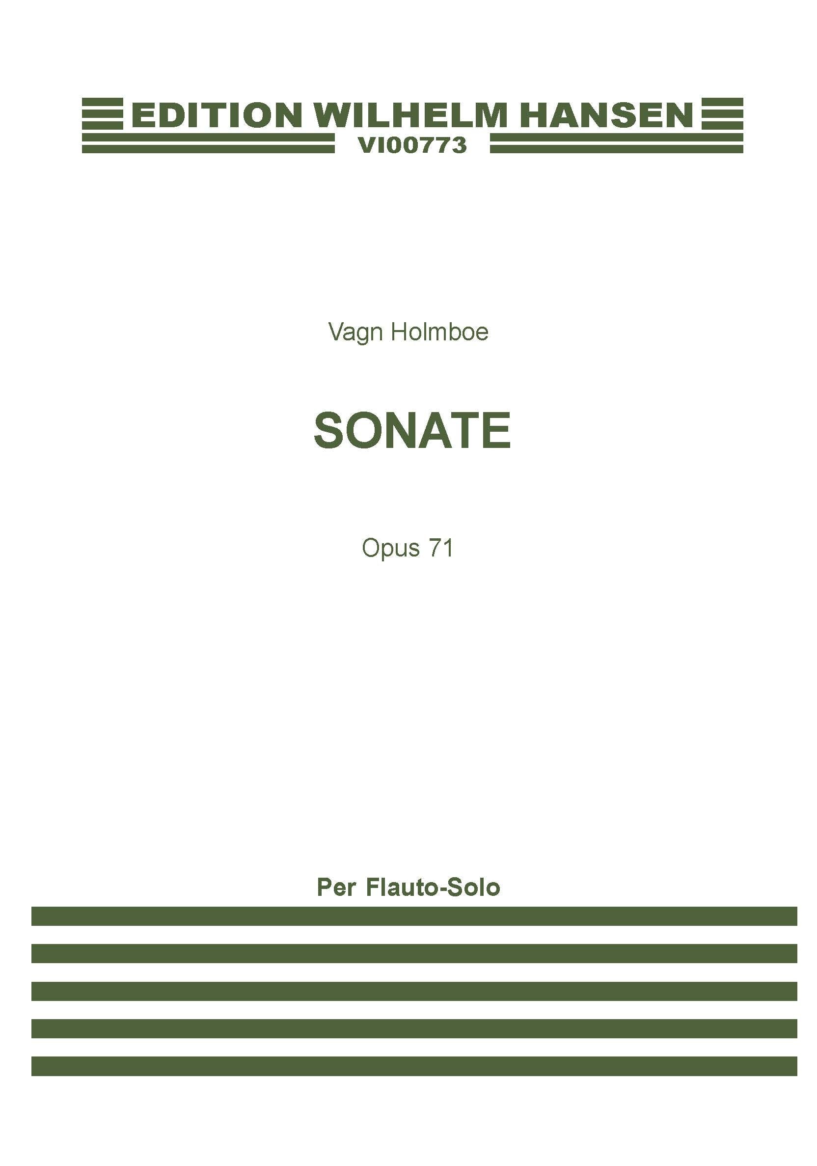 Sonata Op. 71 (1957) de Vagn Holmboe, Livre pour flûte